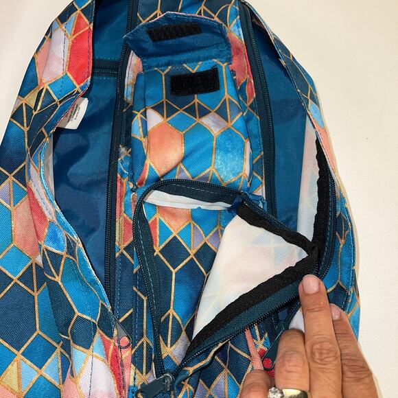 Kavu Rope Sling Backpack Bag Stained Glass Print Multi Pocket display picture 1
